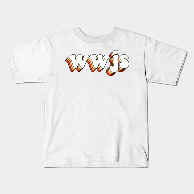 what would jesus say (orange) Kids T-Shirt by mansinone3